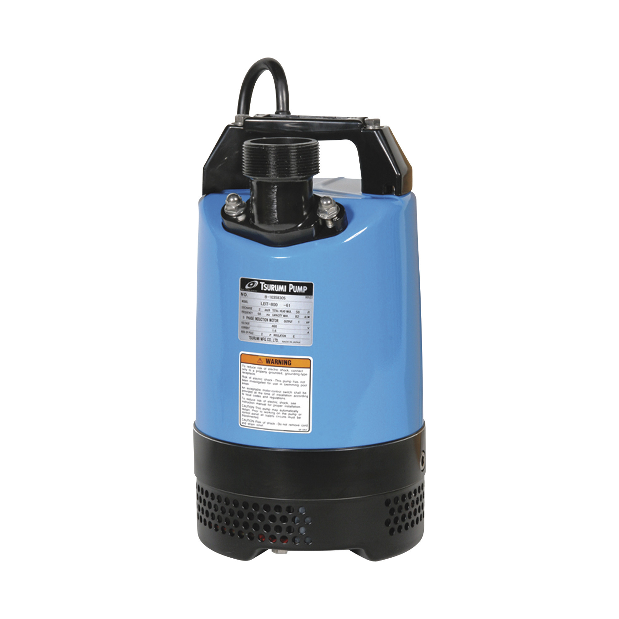 Tsurumi Submersible Water Pump, 4,920 GPH, 1 HP, 2in. Port, Model# LB-800